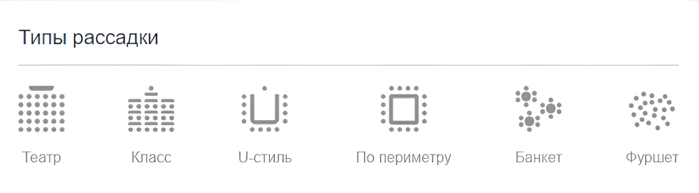 типы рассадки в конференц-зале